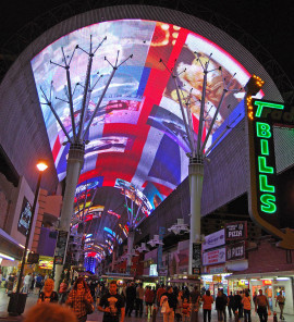 Videoshow på Fremont Street.