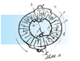 Bild 3 Carl Munters skiss på hans första rotor, kärnan i avfuktningsteknologin